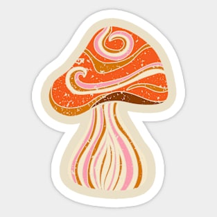 Groovy Mushroom Graphic Sticker